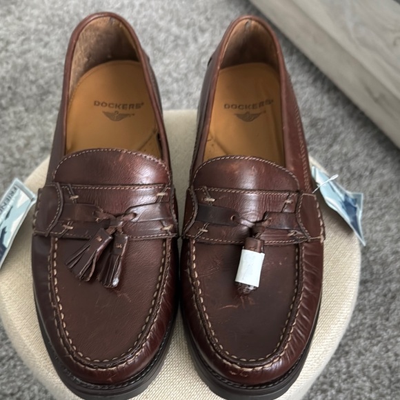 Dockers Brown Leather Loafers with Tassel Detail